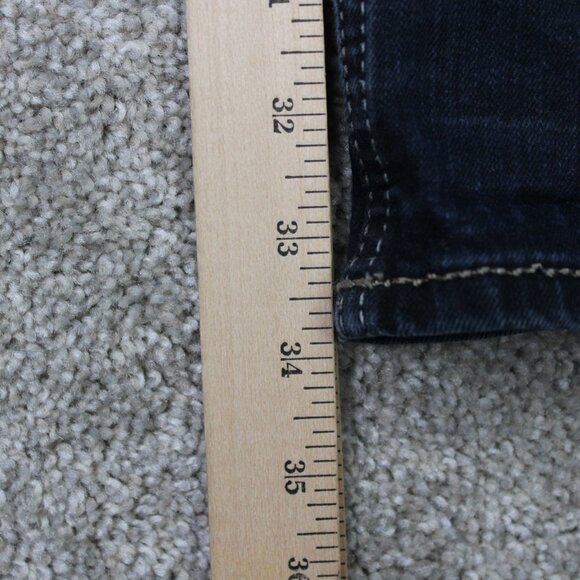 Silver Jeans Zac Mens 36x34 Blue 5-Pocket Cotton Stretch Straight Leg Grunge - Picture 4 of 14